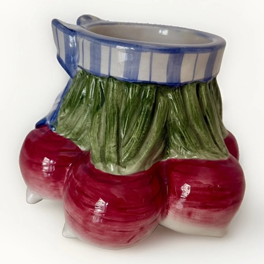 Vintage Cottagecore Fitz & Floyd Gardening Bouquet Vase Radish 1991 Grandmacore